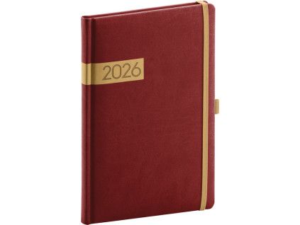 tydenni diar twill 2026 bordo zlaty 15 x 21 cm 20088 44
