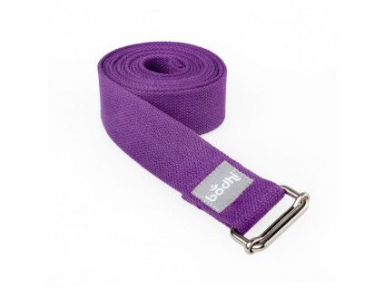 popruh asana na jogu s kovovou sponou opasek fialovy purple